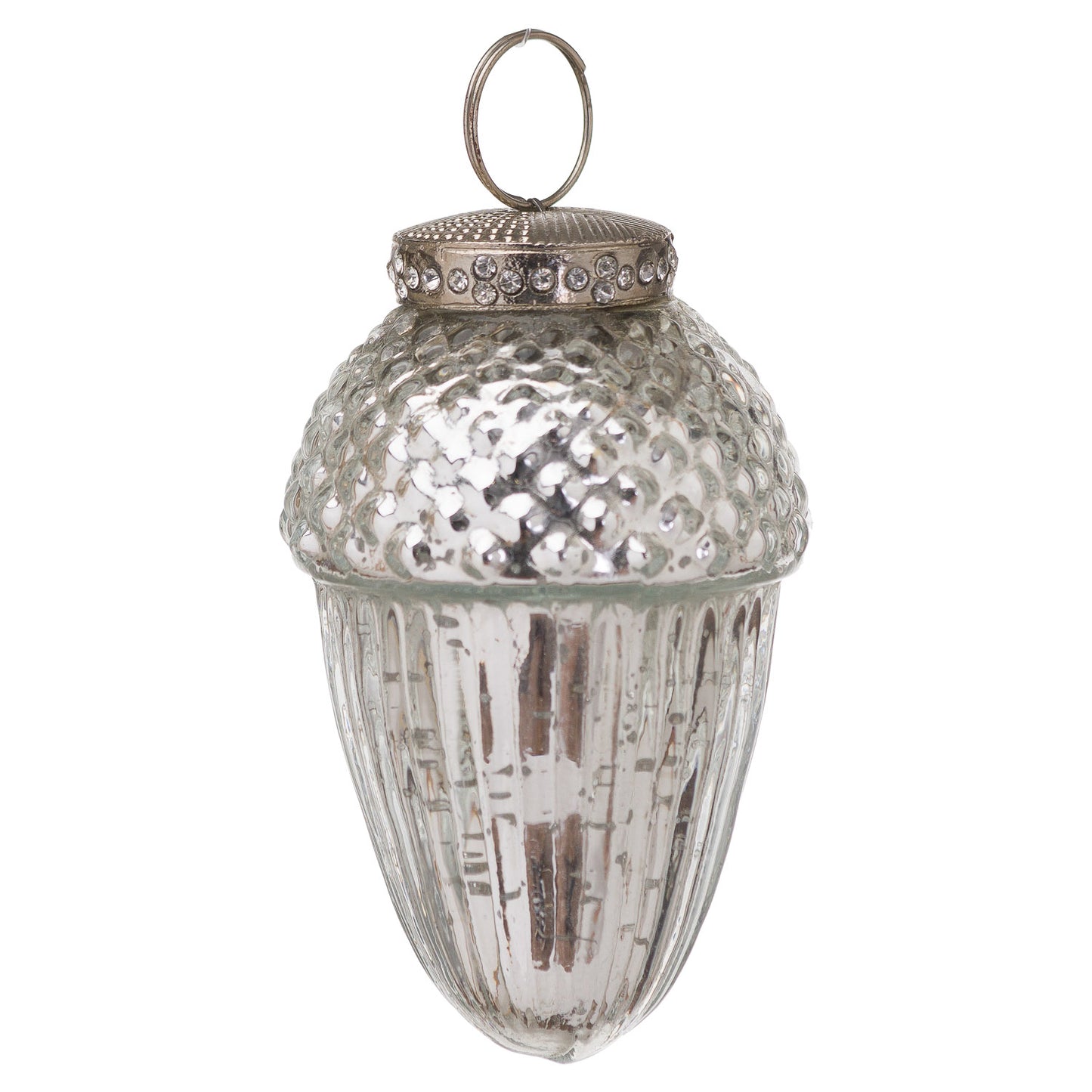 The Noel Collection Small Silver Hanging Acorn Decoration