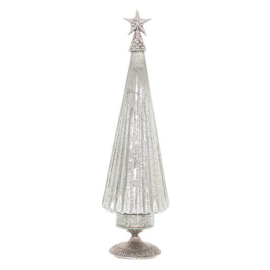 The Noel Collection Footed Glass Decorative Tree Large