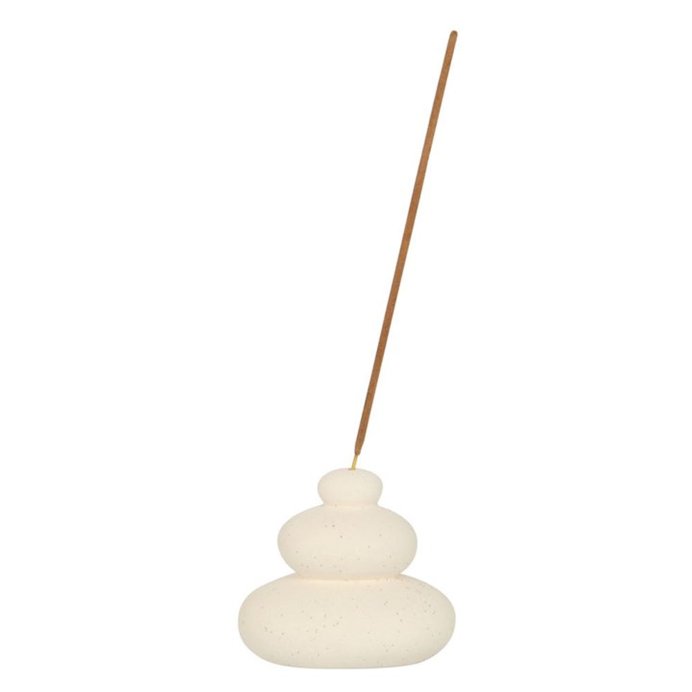 Cream Stones Incense Stick Holder