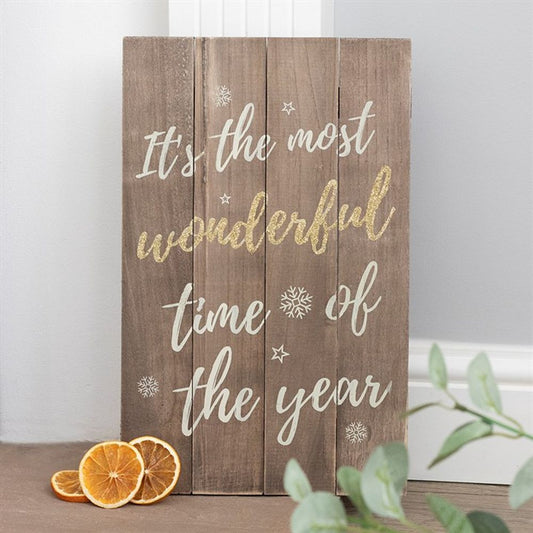 Wonderful Time of the Year Wooden Plaque